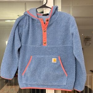 Carhartt Kids Blue and Coral Fleece Hoodie